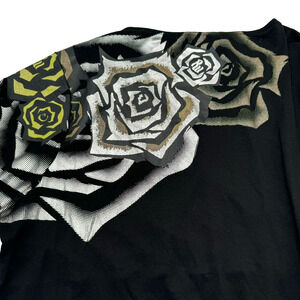 Rocawear 3X Black Silver Floral metallic faux wrap long sleeve club party‎ dress
